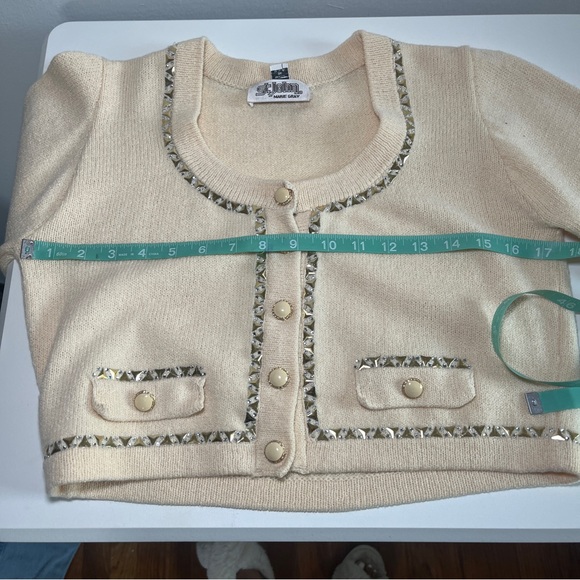 St. John gem studded cardigan sweater top - cropped Size 4 - Picture 11 of 11